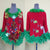 Bedazzled Glam Red Tacky Ugly Christmas Sweater with Beaded Trees and Light up Bow